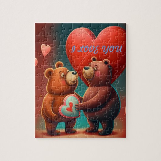 Valentinin-Bär-Cartoon-Puzzle Puzzle (Vertikal)