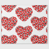 Valentinin Leopard tierisches Herz rot Geschenkpapier (Flach)
