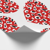 Valentinin Leopard tierisches Herz rot Geschenkpapier (Ecke)