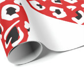Valentinin Leopard tierisches Herz rot Geschenkpapier (Rolleneckpunkt)