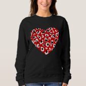 Valentinin Leopard tierisches Herz rot Sweatshirt (Vorderseite)