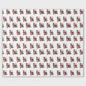 Valentinin Rot-Schwarz-LIEBE mit Herz Geschenkpapier (Flach)