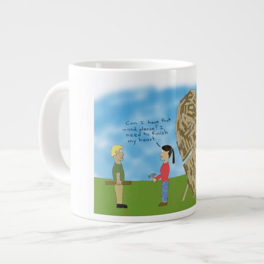 Valentinin-Tasse aus Holz Jumbo-Tasse (Vorderseite Links)