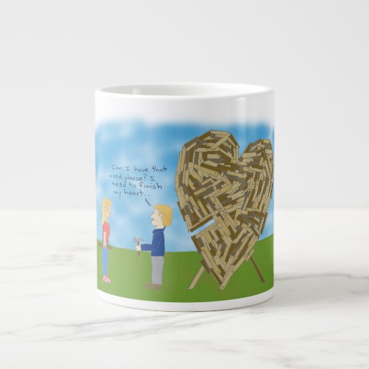 Valentinin-Tasse aus Holz Jumbo-Tasse (Vorderseite)