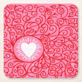 Valentinin-Untersetzer Rechteckiger Pappuntersetzer (Vorderseite)