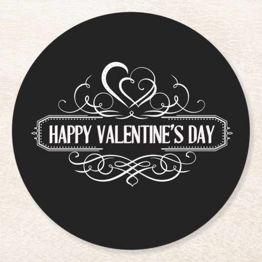 Valentinin-Untersetzer Runder Pappuntersetzer (Vorderseite)