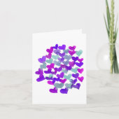 Valentininer Tagesherzen - lila und aqua Karte (Vorderseite)