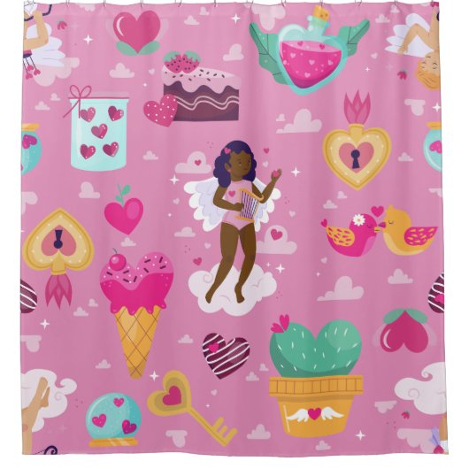 Valentininpfeil Duschvorhang (Vorderseite)