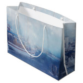 Valentinin's Aquarellfarben-Nautische "Liebe" Große Geschenktüte (Rückseite Schrägansicht)