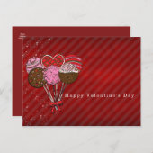 Valentinin's Cake Pops Ankündigung oder Party Postkarte (Vorne/Hinten)