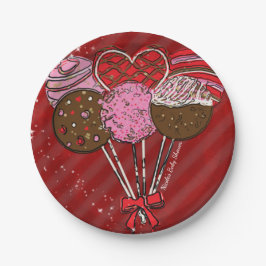 Valentinins Cake Pops Moderne Chic Geburtstagspart Pappteller