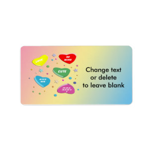 Valentinin's Candy Hearts Address Label Adressaufkleber