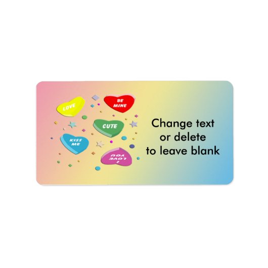 Valentinin's Candy Hearts Address Label Adressaufkleber (Vorne)