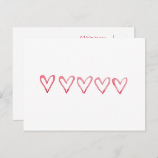 Valentinins farbenfrohe Herzen Postkarte (Vorne/Hinten)