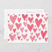 Valentinins farbenfrohe Herzen Postkarte (Vorne/Hinten)
