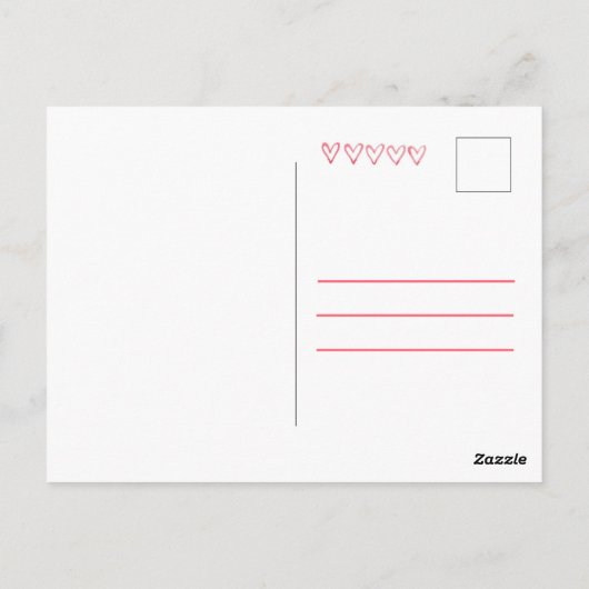 Valentinins farbenfrohe Herzen Postkarte (Rückseite)