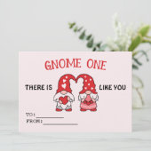 Valentinins Gnome Niedlich Red Hearts Liebe Card Ankündigung (Stehend Vorderseite)