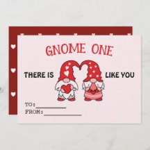 Valentinins Gnome Niedlich Red Hearts Liebe Card