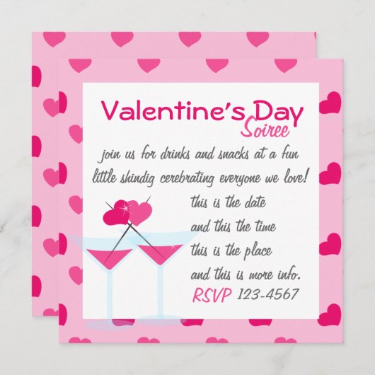 Valentinin's Martinis - die Valentinis! Einladung (Vorne/Hinten)