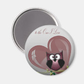Valentinins niedliche Eule zum Ein-I-Liebe-Magnet Magnet (Vorderseite/Rückseite)