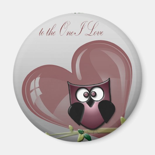 Valentinins niedliche Eule zum Ein-I-Liebe-Magnet Magnet (Vorne)