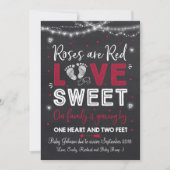 Valentinin's Pregnancy Announcement Baby Reveal Einladung (Vorderseite)