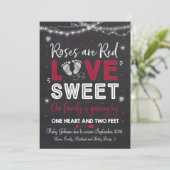 Valentinin's Pregnancy Announcement Baby Reveal Einladung (Stehend Vorderseite)