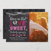 Valentinin's Pregnancy Announcement Baby Reveal Feiertagskarte (Vorne/Hinten)