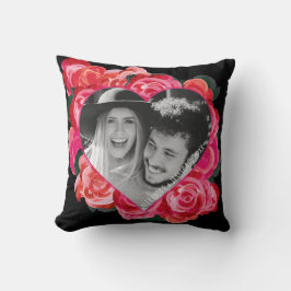 Valentinin's Red Black Rose Herz Foto Pillow Kissen