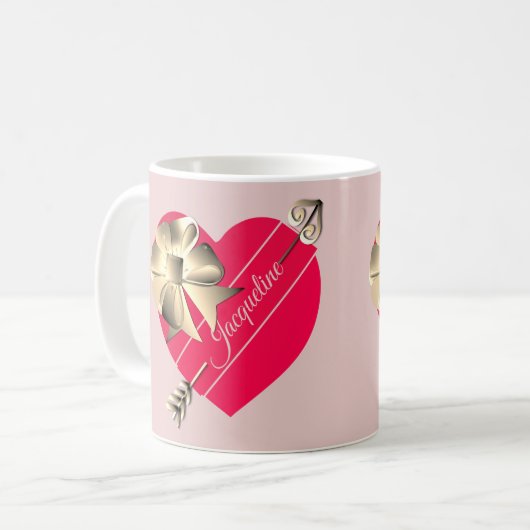 Valentinin's Red Hearts w/Bow Kaffeetasse (Vorderseite Links)