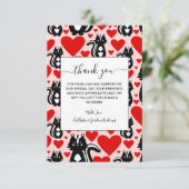 Valentinins rosa Skunk Herz Illustration Muster Dankeskarte (Stehend Vorderseite)