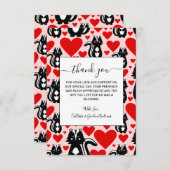 Valentinins rosa Skunk Herz Illustration Muster Dankeskarte (Vorne/Hinten)