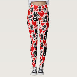 Valentinins rosa Skunk Herz Illustration Muster Leggings