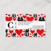 Valentinins rosa Skunk Herz Illustration Muster Rabattkarte (Rückseite)