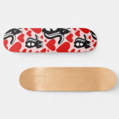 Valentinins rosa Skunk Herz Illustration Muster Skateboard (Horizontal)