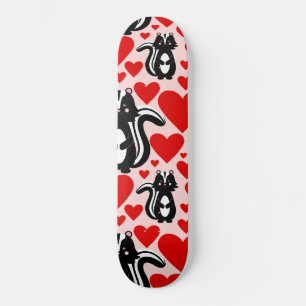 Valentinins rosa Skunk Herz Illustration Muster Skateboard