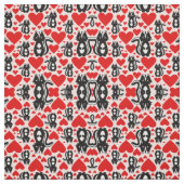 Valentinins rosa Skunk Herz Illustration Muster Stoff (Muster)