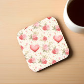 Valentinins Rosa und Rote Rosen und Herz Getränkeuntersetzer