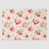 Valentinins Rosa und Rote Rosen und Herz Seidenpapier (Vorderseite)