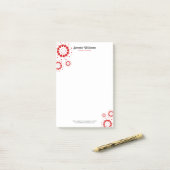 Valentinins rote Herzen kreisen Design Post-it Klebezettel (Auf Schreibtisch)