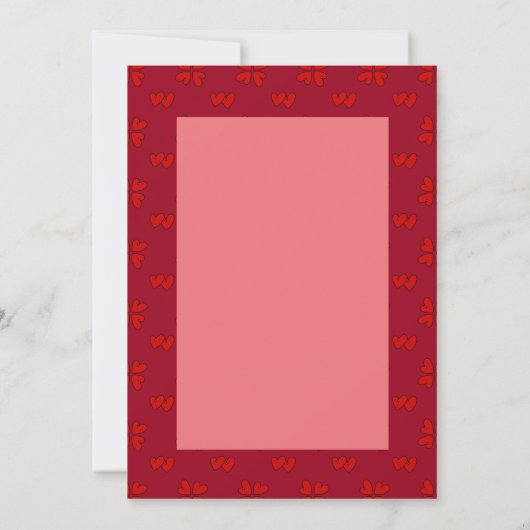 Valentinins rotes Herz auf der roten Liebe Dankeskarte (Rückseite)