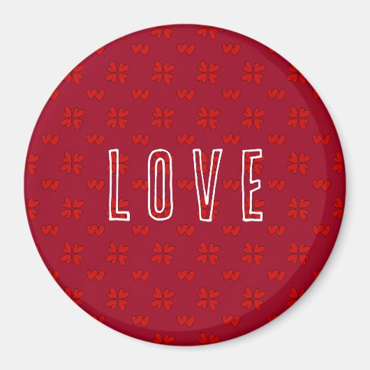 Valentinins rotes Herz auf der roten Liebe Magnet (Vorne)