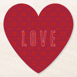 Valentinins rotes Herz auf der roten Liebe Untersetzer