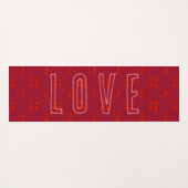Valentinins rotes Herz auf der roten Liebe Yogamatte (Rückseite (Horizontal))