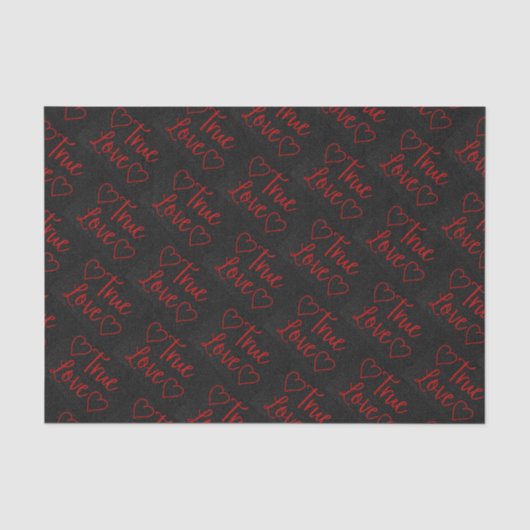 Valentinins Tissue "True Love Red Glitzer" Seidenpapier (Vorderseite)