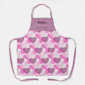 Valentinins transparentes Herz-Pflaumenmuster Schürze (Vorderseite)