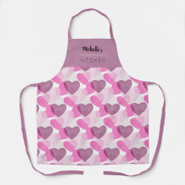 Valentinins transparentes Herz-Pflaumenmuster Schürze