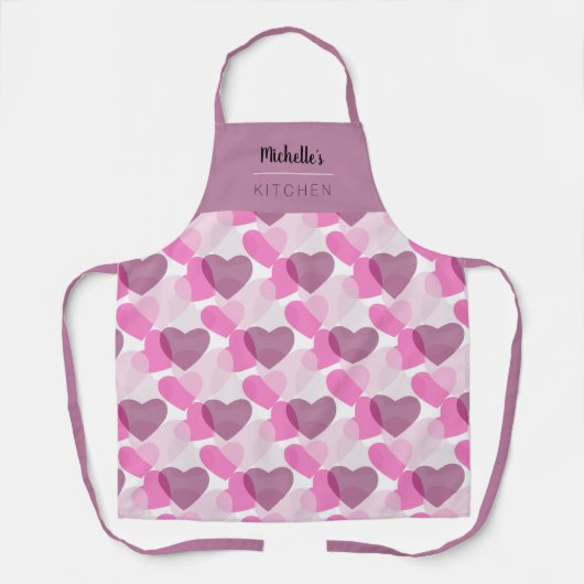 Valentinins transparentes Herz-Pflaumenmuster Schürze (Vorderseite)