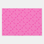 Valentinins transparentes Herz rosa blaues Muster Geschenkpapier Set (Vorderseite 2)