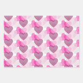 Valentinins transparentes Herz rosa blaues Muster Geschenkpapier Set (Vorderseite)